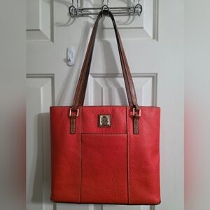 Dooney & Bourke Red and Brown Leather Tote